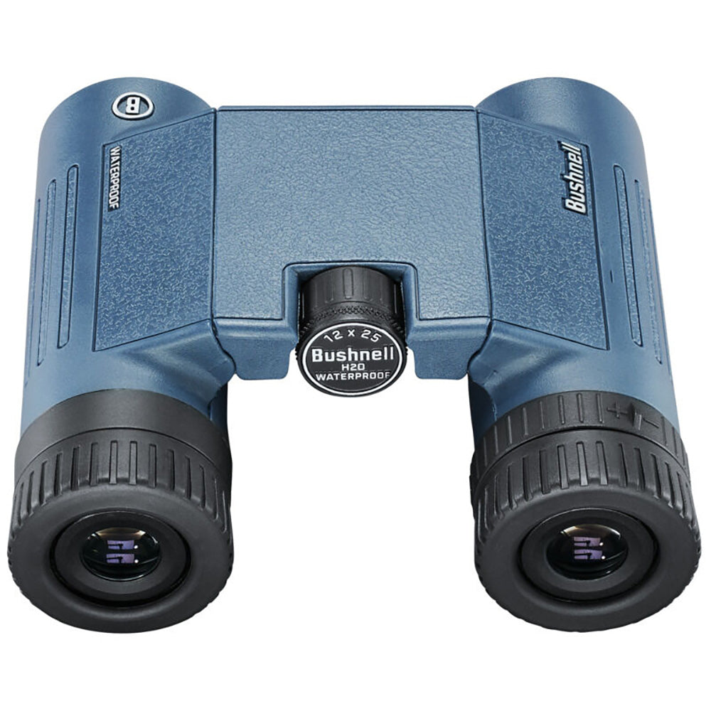 Bushnell 132105R 12x25mm H2O Binocular with Dark Blue Roof, Waterproof/Fogproof, Twist Up Eyecups