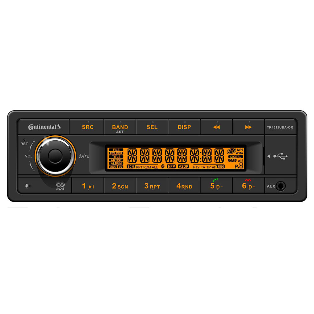 Continental Tr4512Uba-Or Stereo Am/Fm/Bt/Usb/Pa System Capable 12V Image 1