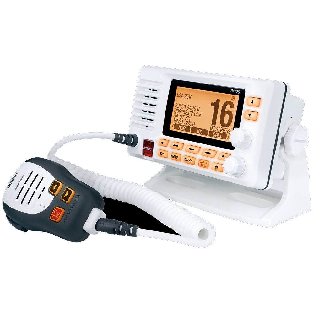 Uniden Um725 Fixed Mount Marine Vhf Radio White Image 1