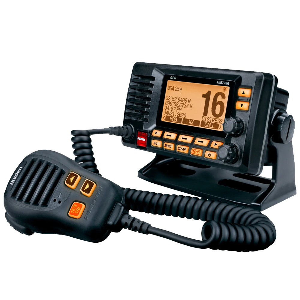 Uniden Um725Gbk Um725 Fixed Mount Marine Vhf Radio Gps Black Image 1