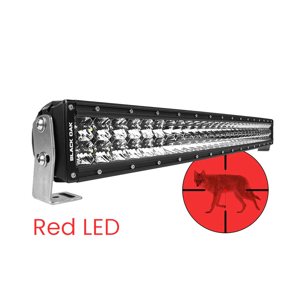 Black Oak Led 30Cr-D3Os Curved Double Row Combo Red Predator Hunting 30" Light
