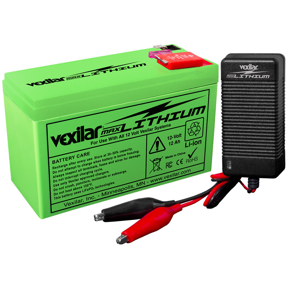 Vexilar V-220L 12V 12 Ah Lithium Battery & V-420L Rapid Charger Image 1