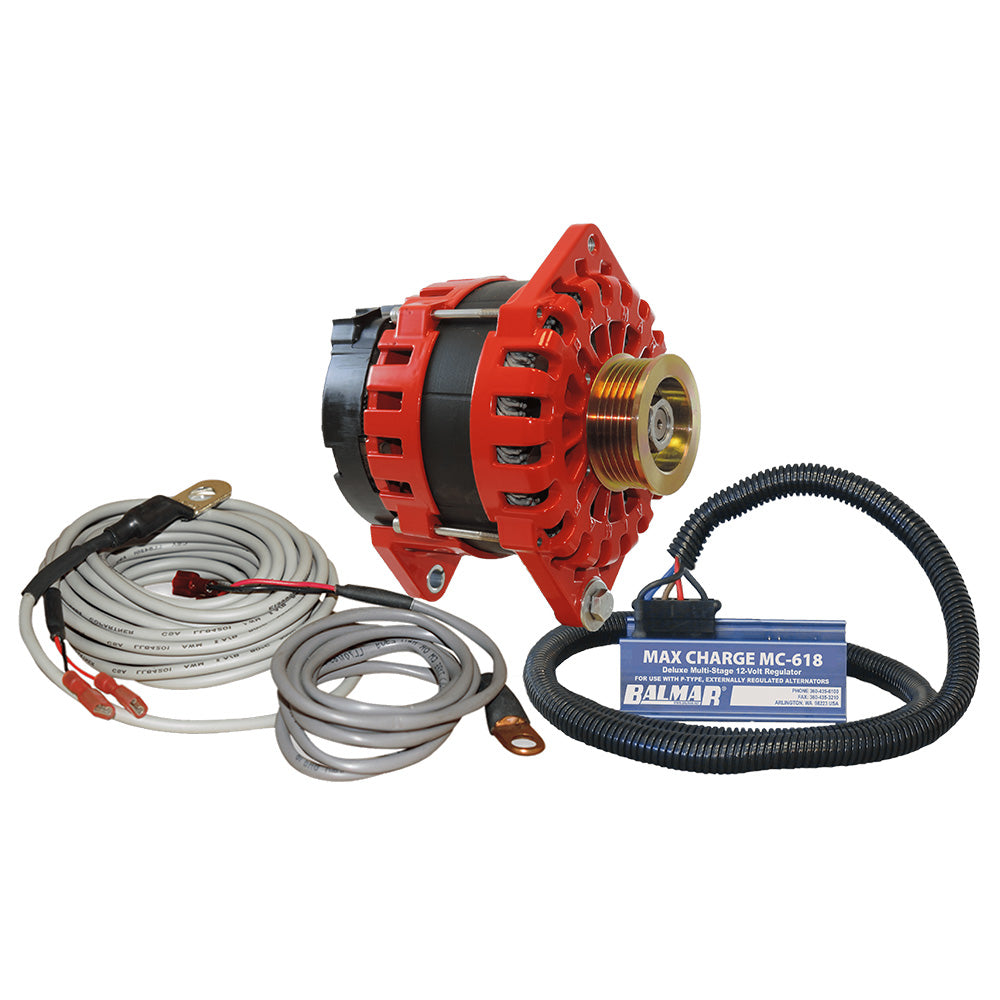 Balmar Xt-DF4-170-K6 Alternator 170 Amp Kit 12V 4" Dual Foot Saddle K6 Pulley Image 1