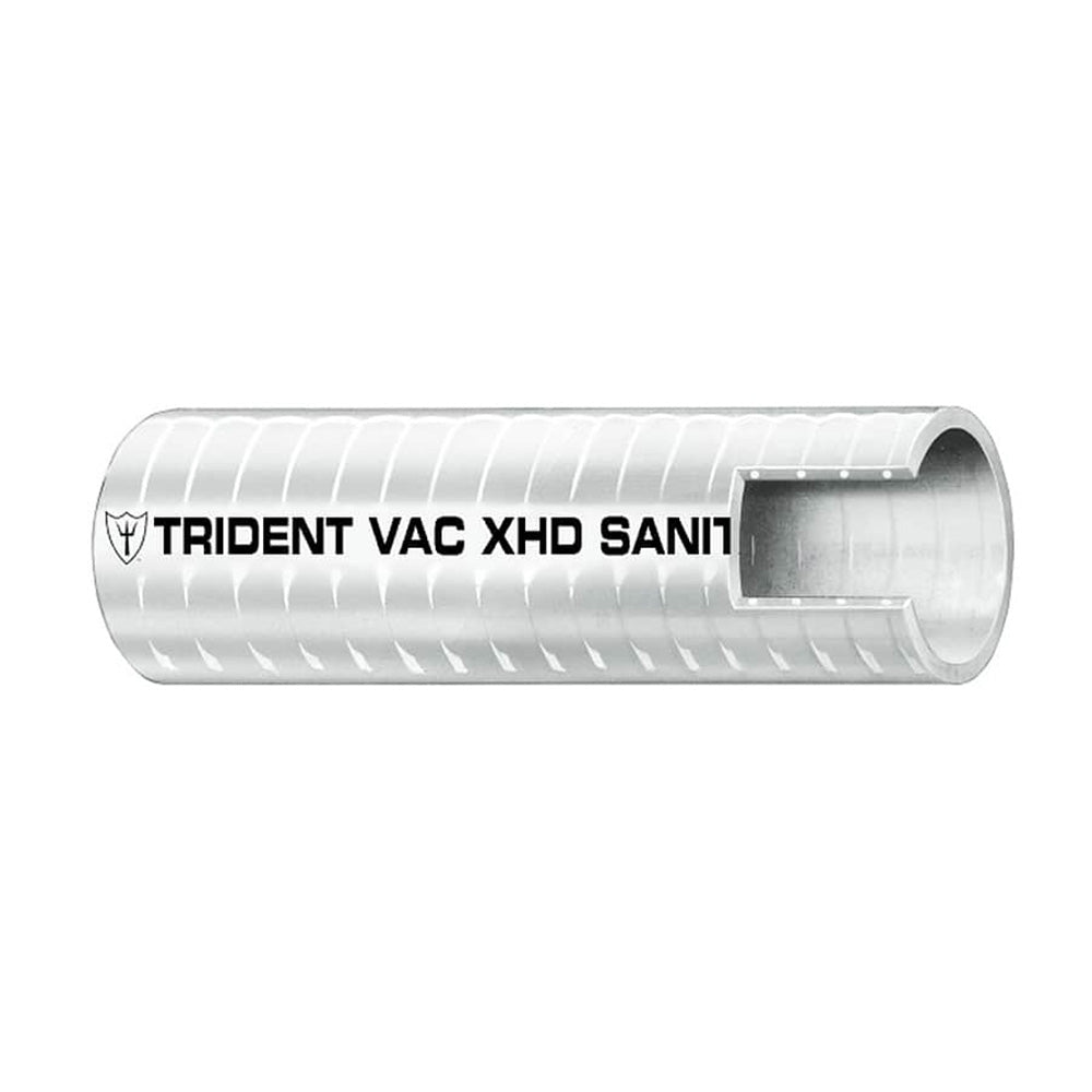 Trident Marine 148-1006 1" X 50' Box Vac XHD Sanitation Hose - White Vinyl - FDA Potable Water - Hard PVC Helix Image 1
