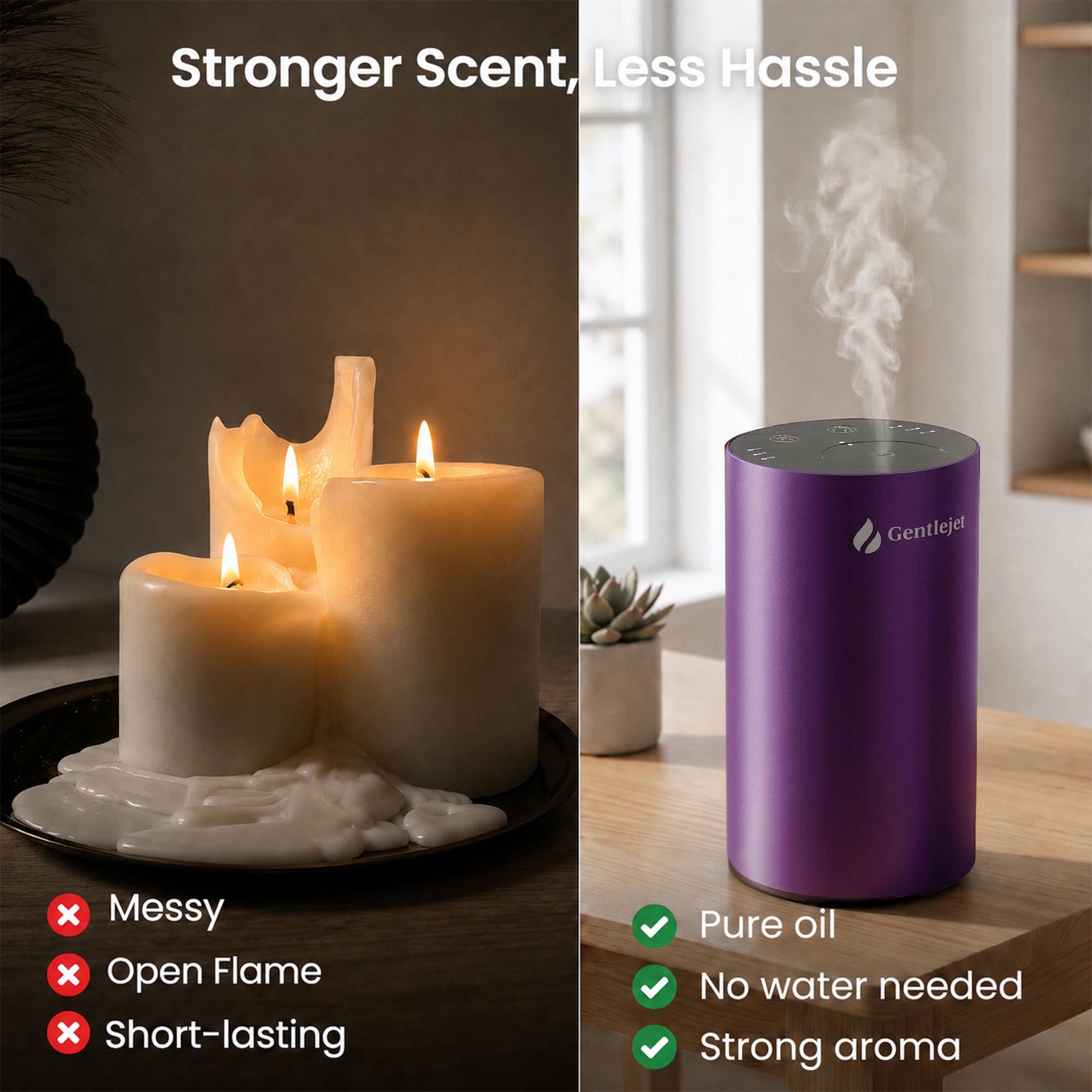 GentleJet LiteMist Portable Waterless Essential Oil Diffuser, USB-C Rechargeable, 20 mL