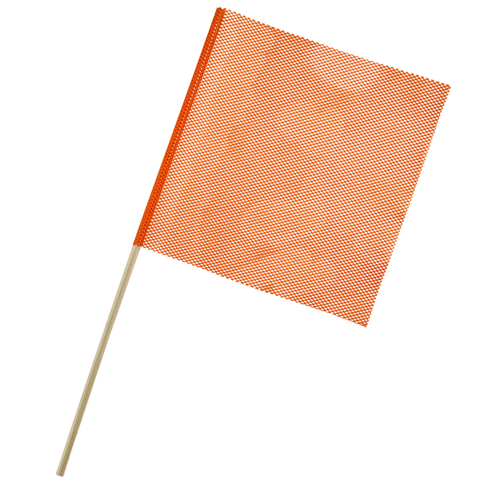 RoadPro 1818SO Mesh Orange Warning Flag W Wooden Dowel Image 1