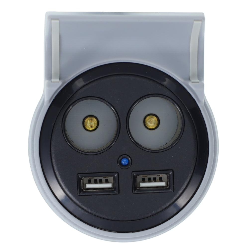 Wilson Antennas 305POWERCUP 12V Double Power Outlet Usb Phone Cup Holder