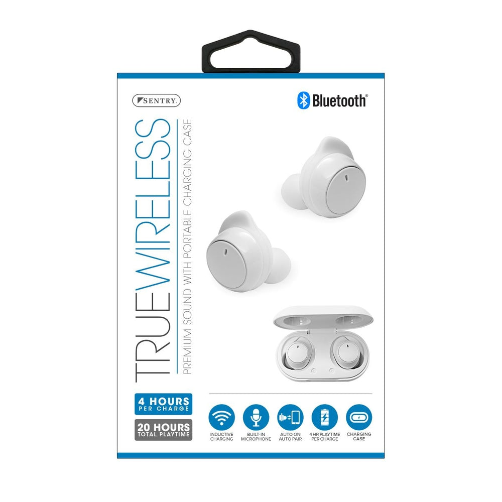 Sentry BT980W True Wireless Earbuds Chrg Case Wh