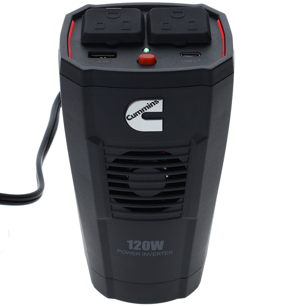 Cummins CMN120C 120 Watt Cupholder Power Inverter Dual Ac Outlets Dc To Inverte Image 1