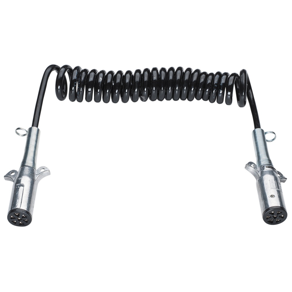 Barjan GT3310 Trailer Connector Coiled Cable - 15ft - 7 Cond - Flexible & Durable Image 1