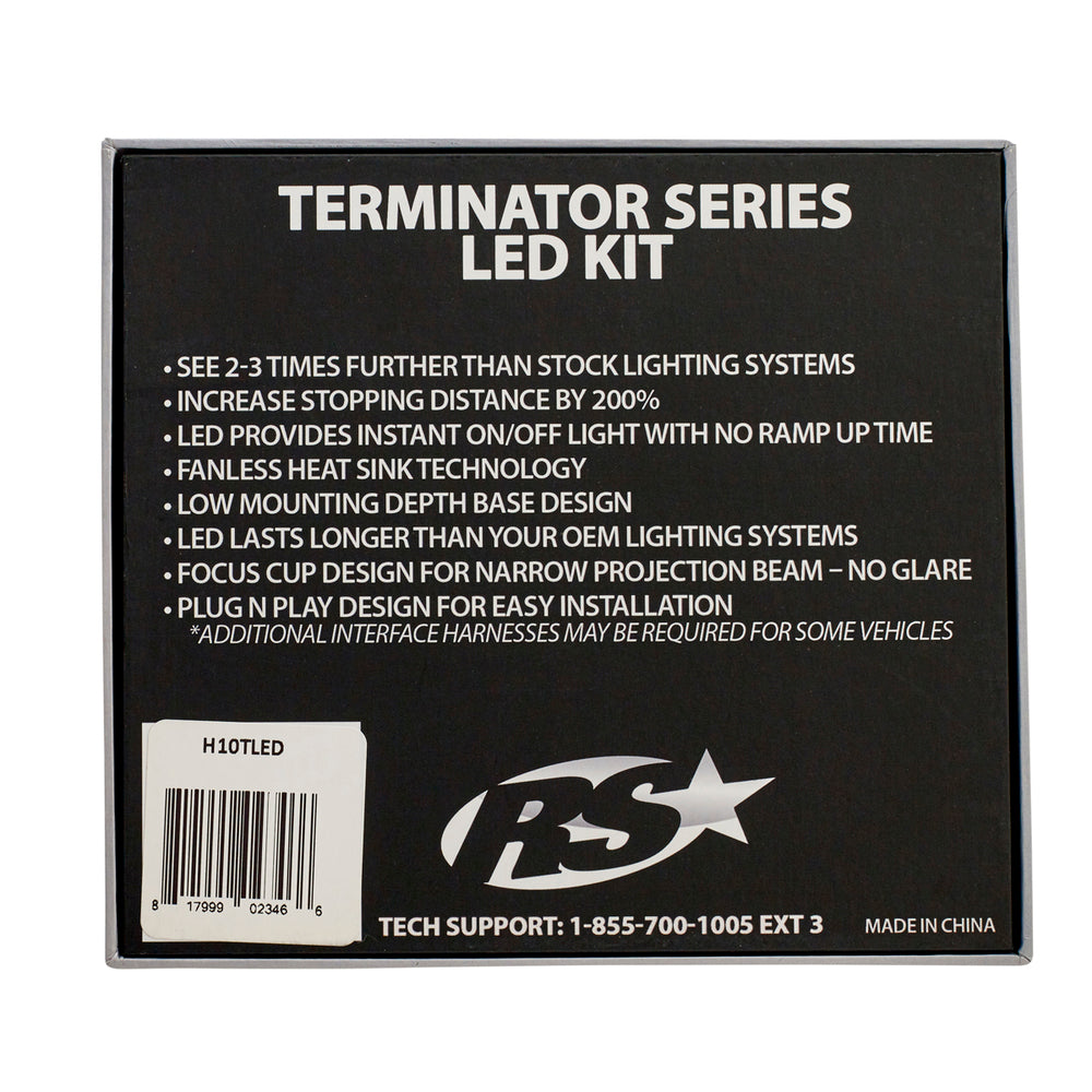 Racesport H10Tled Terminatorseries H10 Fanlessled Headlight Kit Pinpoint
