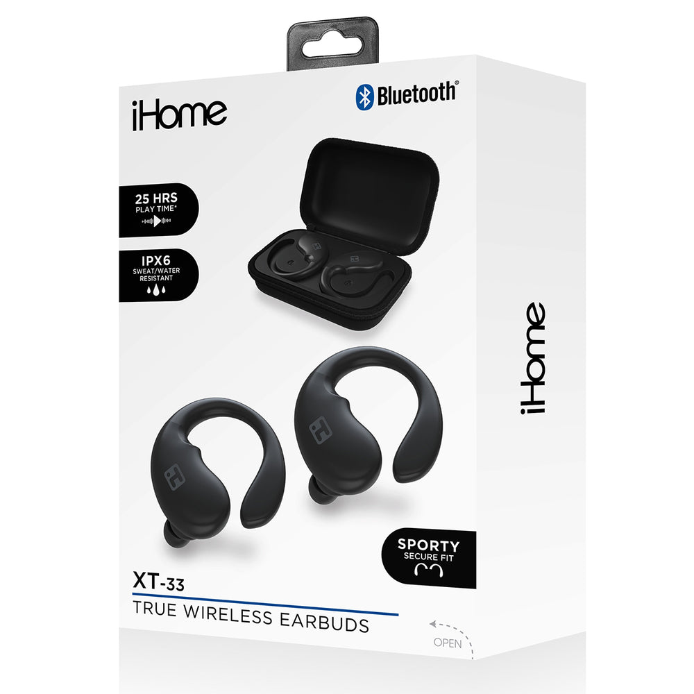 ERGOGUYS LLC HM-AU-BE-204-BK IHOME XT-33 TRUE WIRELESS EAR BUD BLACK Image 1