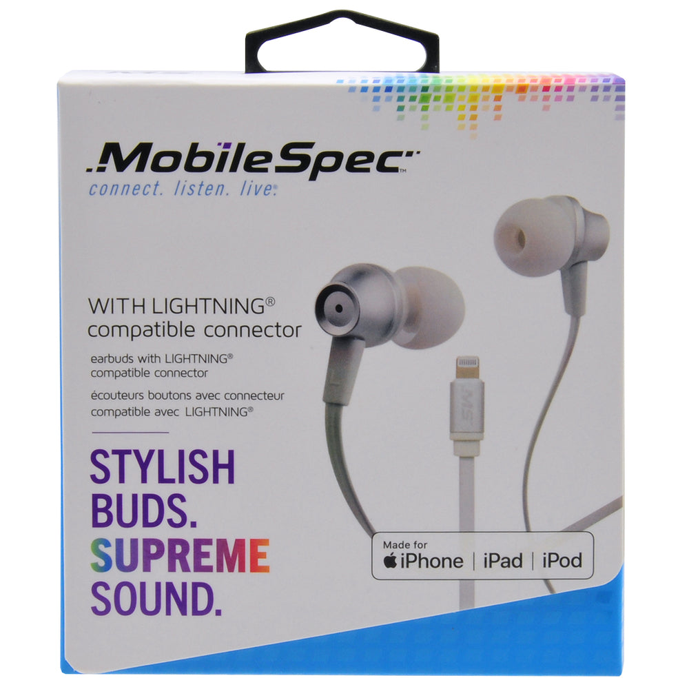 MobileSpec MBS10308 Wired Earbuds Lightning Connector