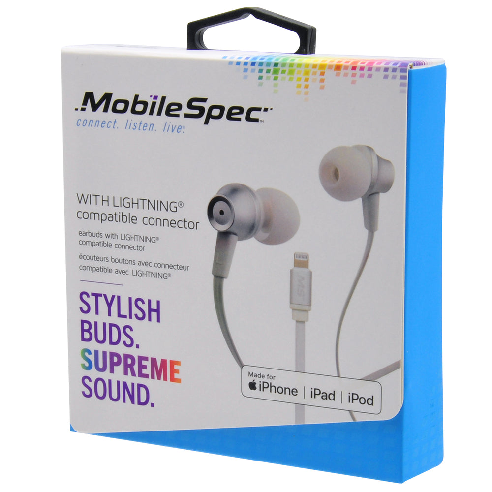MobileSpec MBS10308 Wired Earbuds Lightning Connector