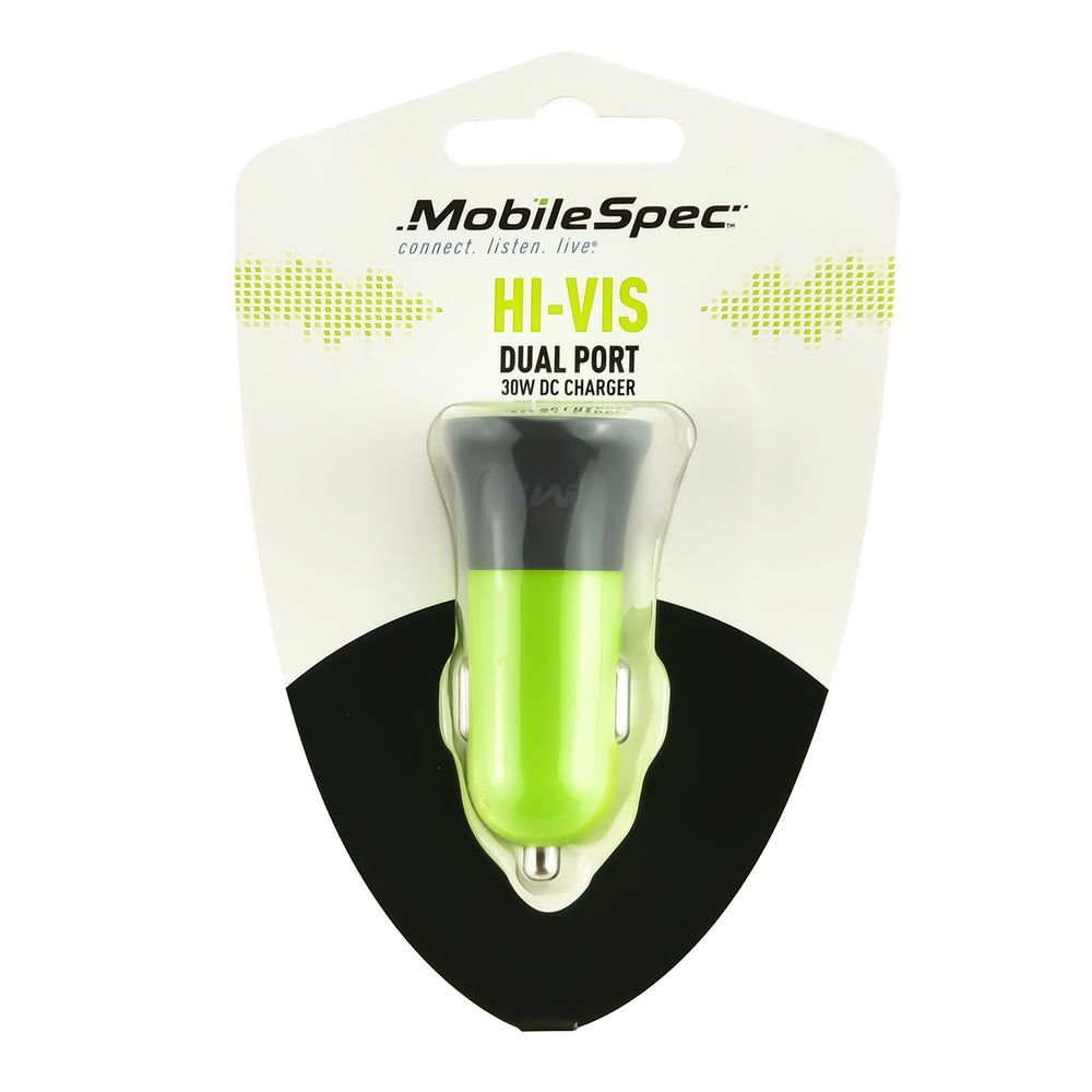 MobileSpec MBSHVDC01 Hi-Vis Dual Port 30W Dc Charger Type A And C Car Ch
