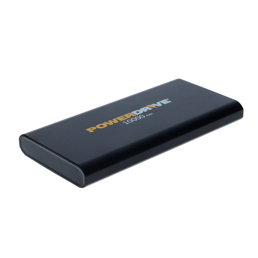 PowerDrive PDPB10000 Portable Battery Charger - 10000mAh Power Bank with 2 USB Ports - Fast-Charging - Black
