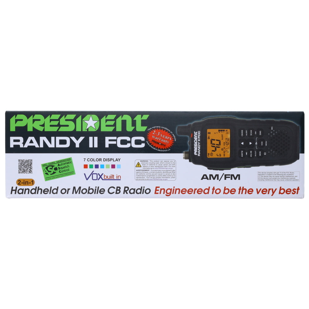 President RANDYII Handheld CB Radio 7 Color LCD Noise Blanker 2 Emergency Channels Image 1