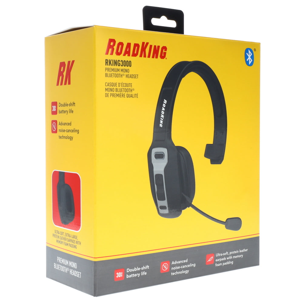 RoadKing RKING3000 Noise Cancelling Bluetooth Headset Wireless Trucker W Mic