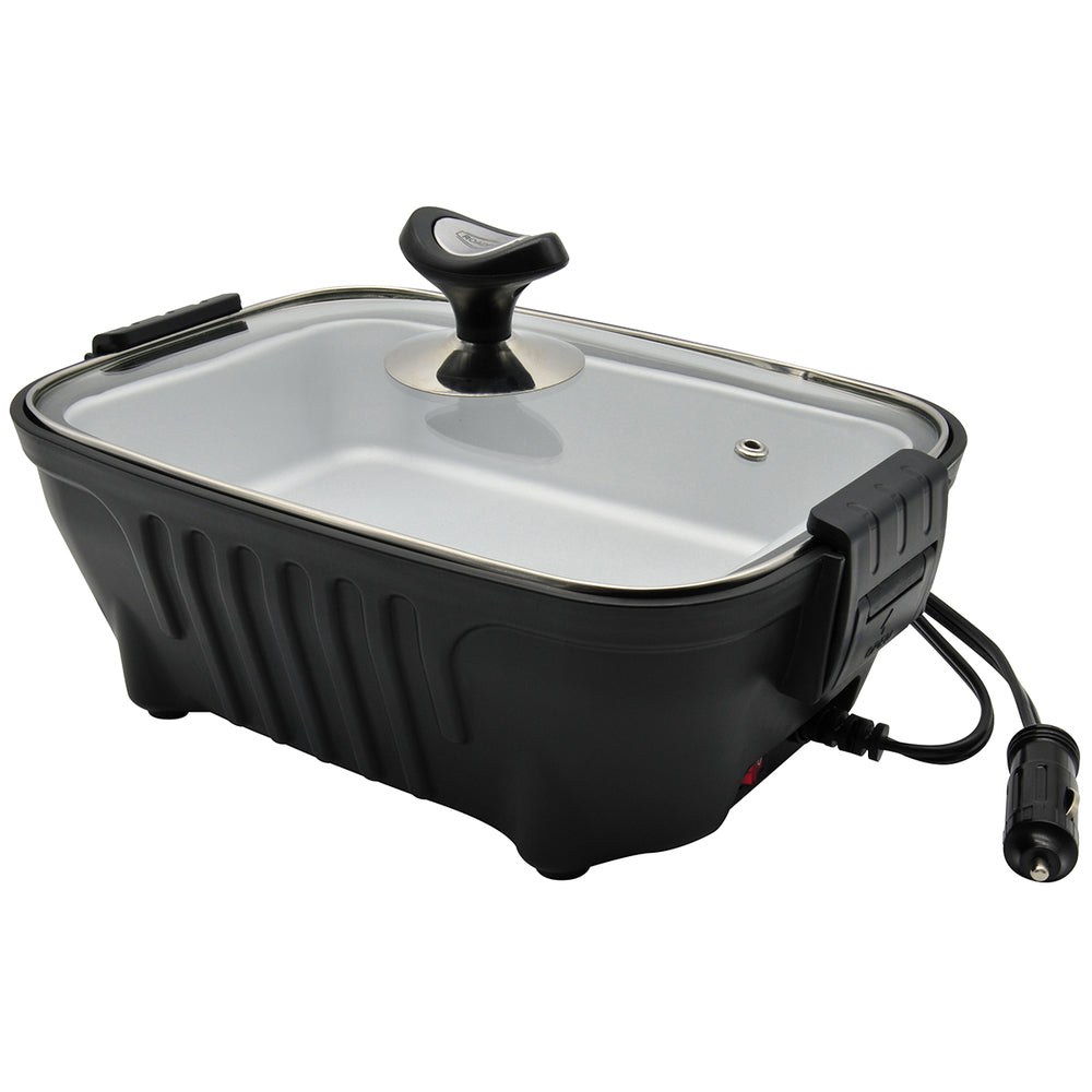 RoadPro RPSC200 12V Roaster for Car or Truck and Camping - Personal-Sized, Portable with Locking Handles Image 1