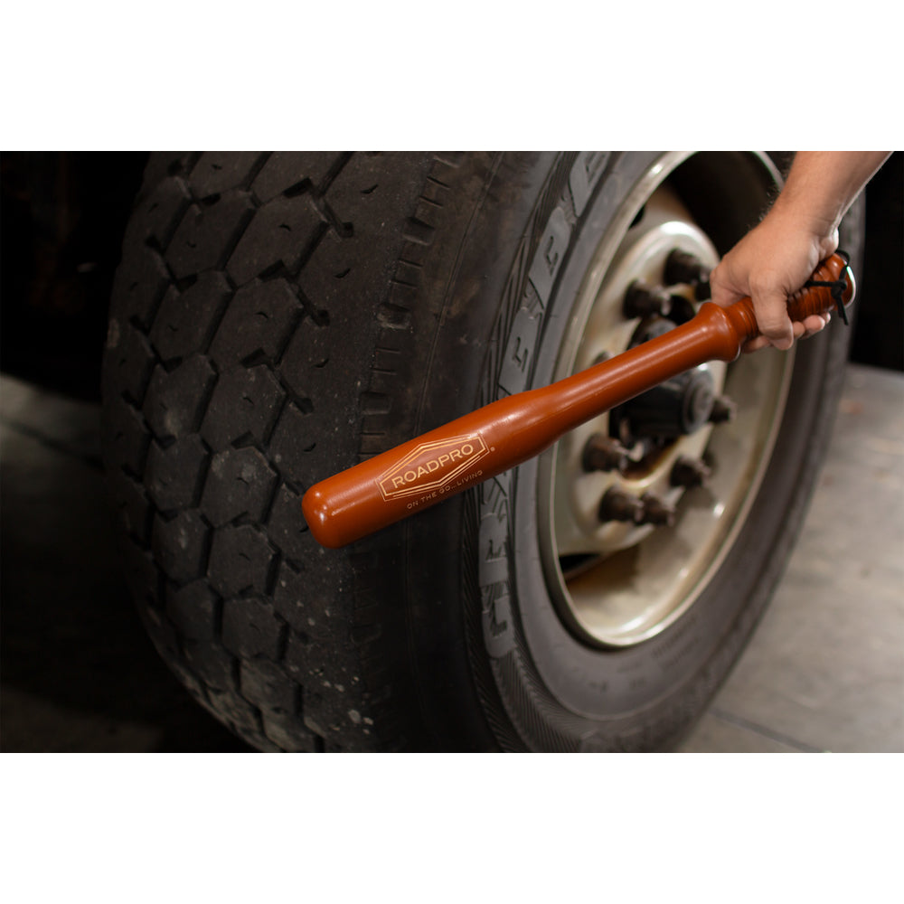 RoadPro RPTT-1 Tire Thumper Wooden 19" Durable Solid Wood Handle Leather Strap