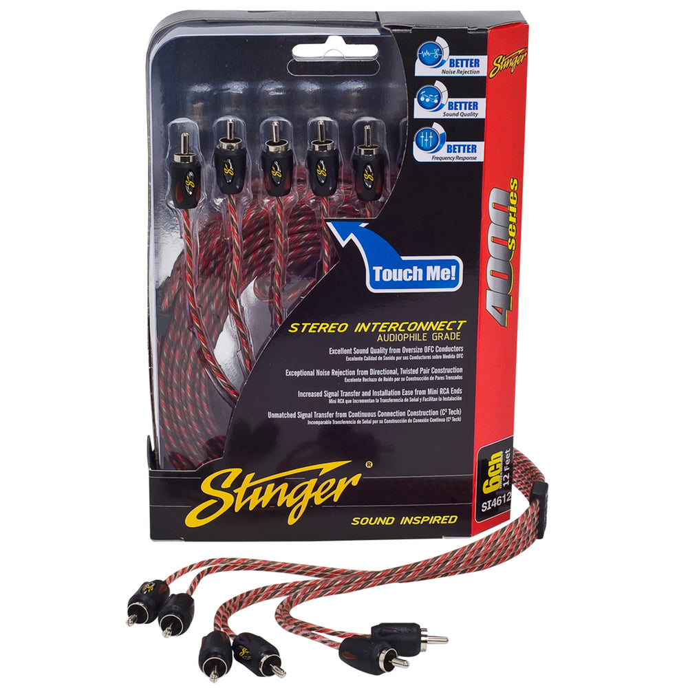 Stinger SI4617 6Ch RCA Interconnect Cable 17ft Twisted Pair Series 4000 Image 1