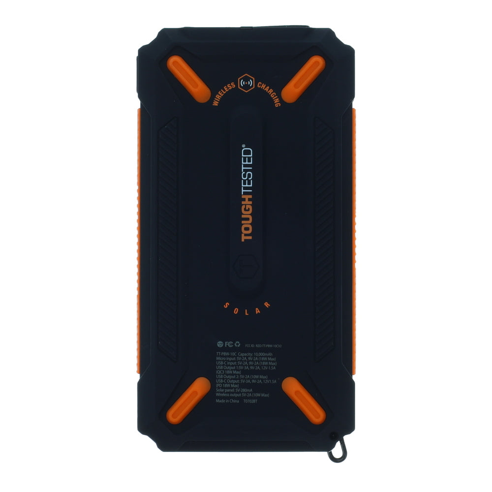 Tough Tested TT-PBW-10C Power Bank 10000 mAh Qi Wireless & Solar 18W PD