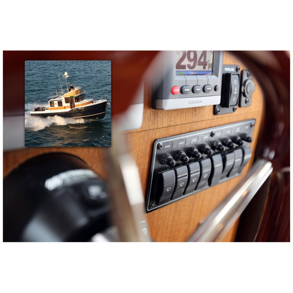 Blue Sea Systems 8371 Water Resistant Panel 8 Position Black Horizontal Mount