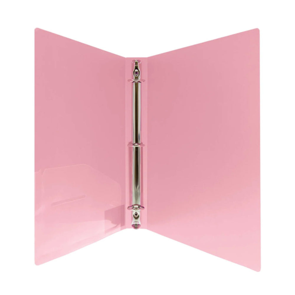 Bazic BAZ3127 1" Poly 3-Ring Binder Pocket Assorted Pastel Colors Image 1