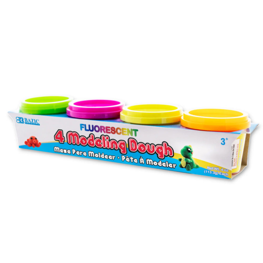 Bazic BAZ3303 Fluorescent Color Modeling Dough 4 Oz Soft & Pliable Texture Image 1