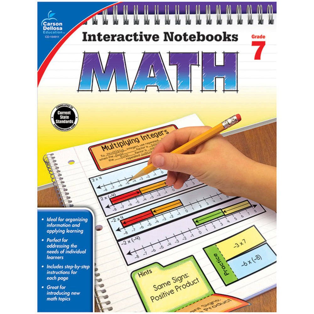 Carson Delloa CD-104911 Math Interactive Notebooks: Grade 7 Image 1