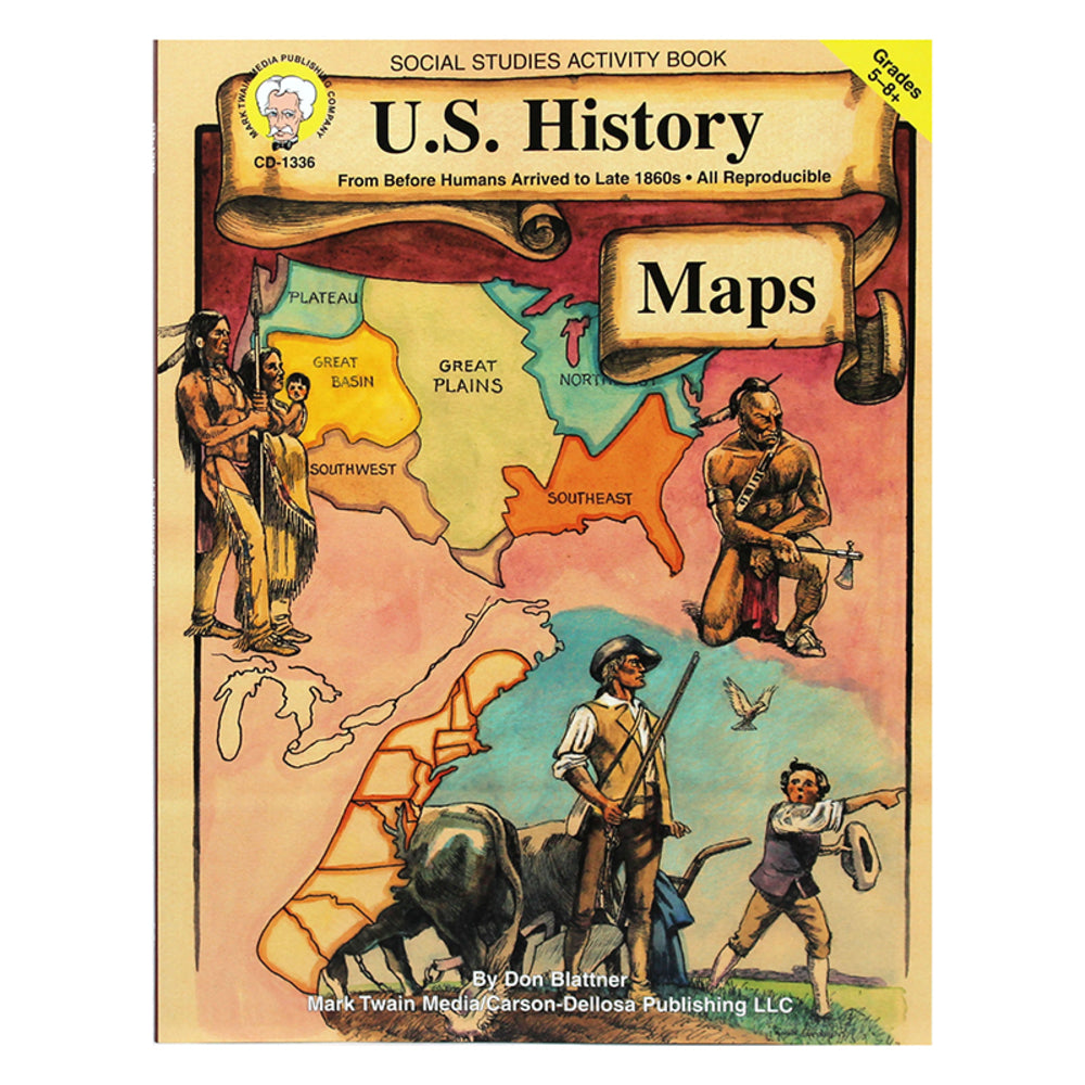 Carson DelloSa CD-1336 U.S. History Maps Book Grade 5-8 Image 1