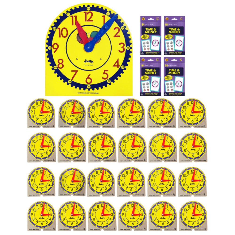 Carson Dellosa CD-145838 Judy Clock Classroom Set - Teaching Clocks for Kids Image 1