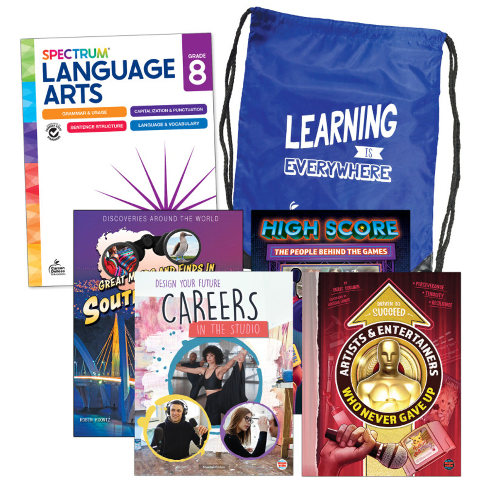 Carson Dellosa CD-745417 Language & Literacy Backpack Grade 8 Image 1