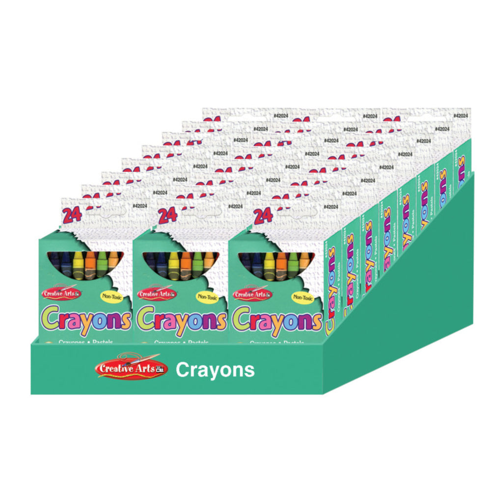 CHARLES LEONARD CHL42024ST Creative Arts Crayons Assorted Colors 24/Bx 24 Boxes  Image 1