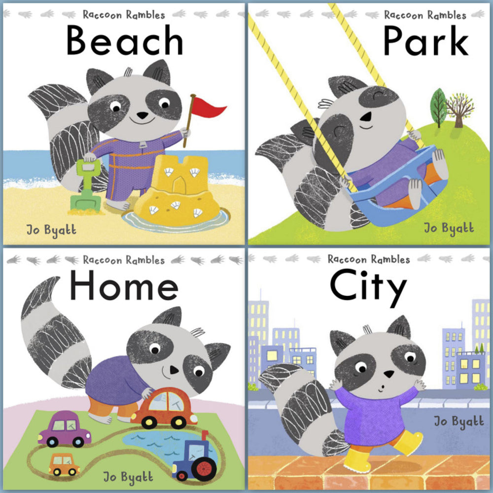 Childs Play Books CPY9781835320792 Raccoon Rambles 4-Book Set for Developing Cognitive Skills Image 1