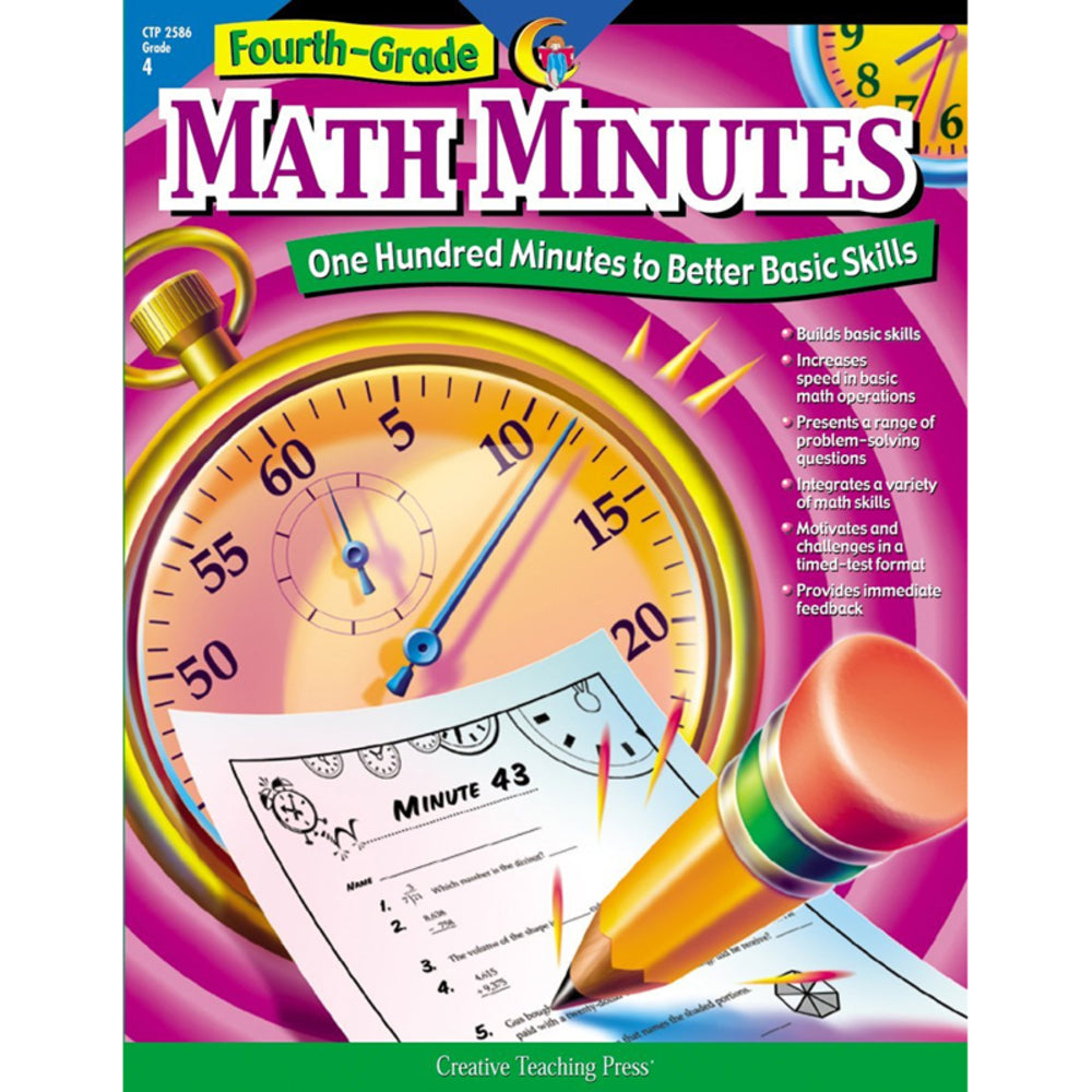 Creative Teaching Press CTP2586 Fourth-Grade Math Minutes Book - Educational Resource for Fourth Graders Image 1