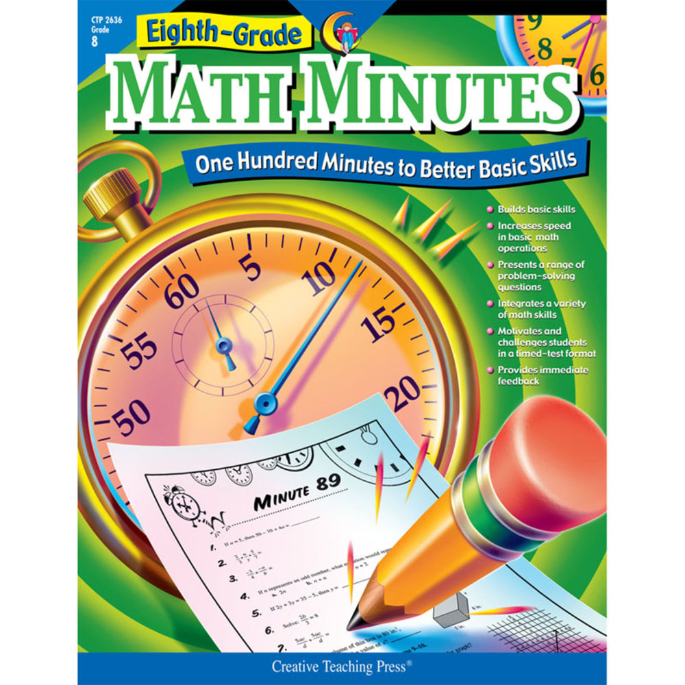 Creative Teaching Press Ctp2636 Eighth-Grade Math Minutes Book Image 1