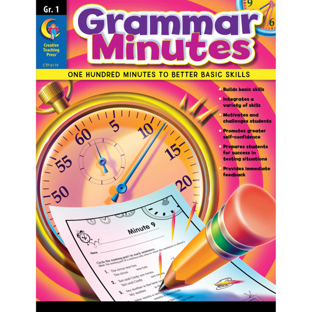 Creative Teaching Press Ctp6119 Grammar Minutes Grade 1 - Educational Resource for First Grade Image 1