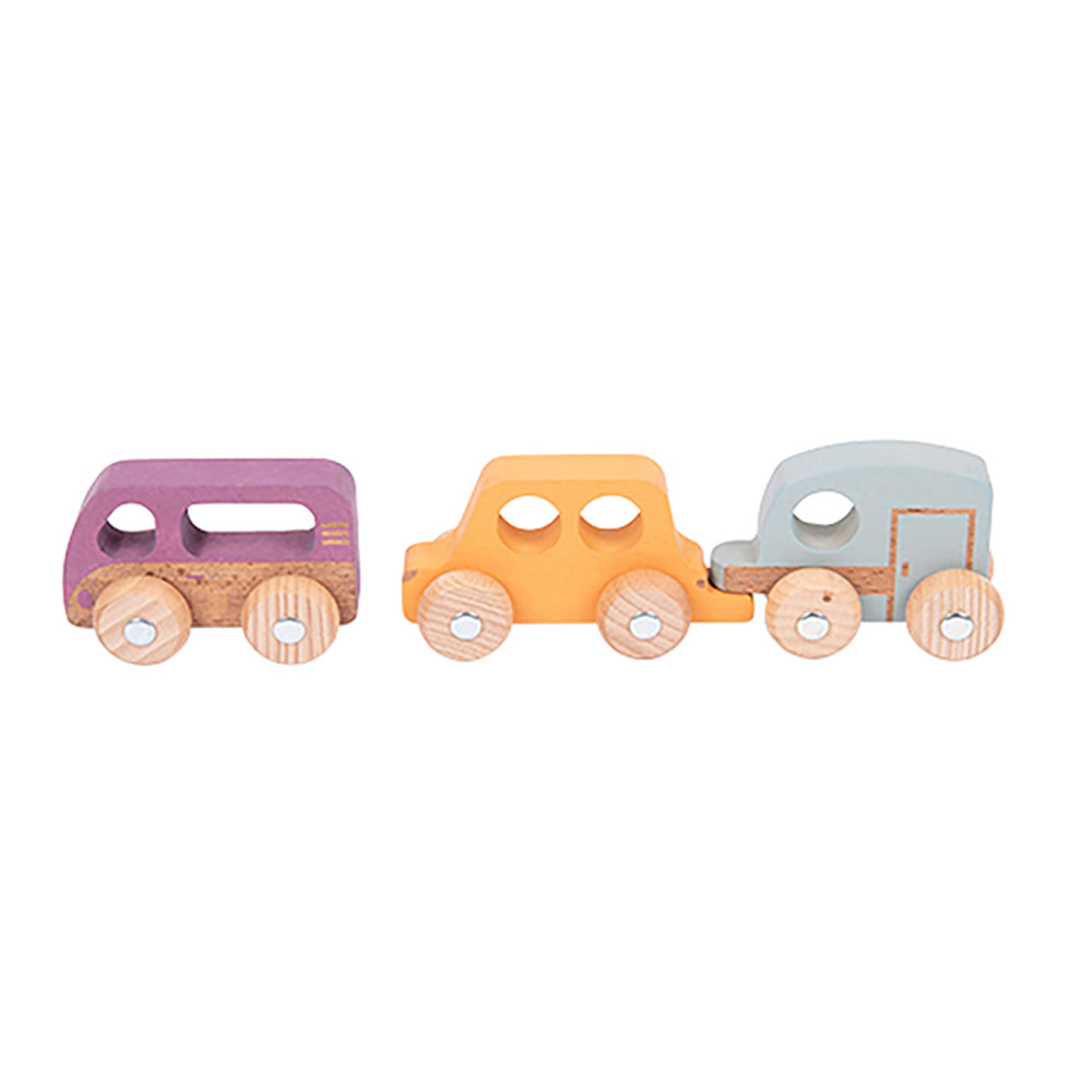 Learning Advantage CTU73514 Rainbow Wooden Adventure Vehicles Set of 3 - Educational Toy for Kids Image 1