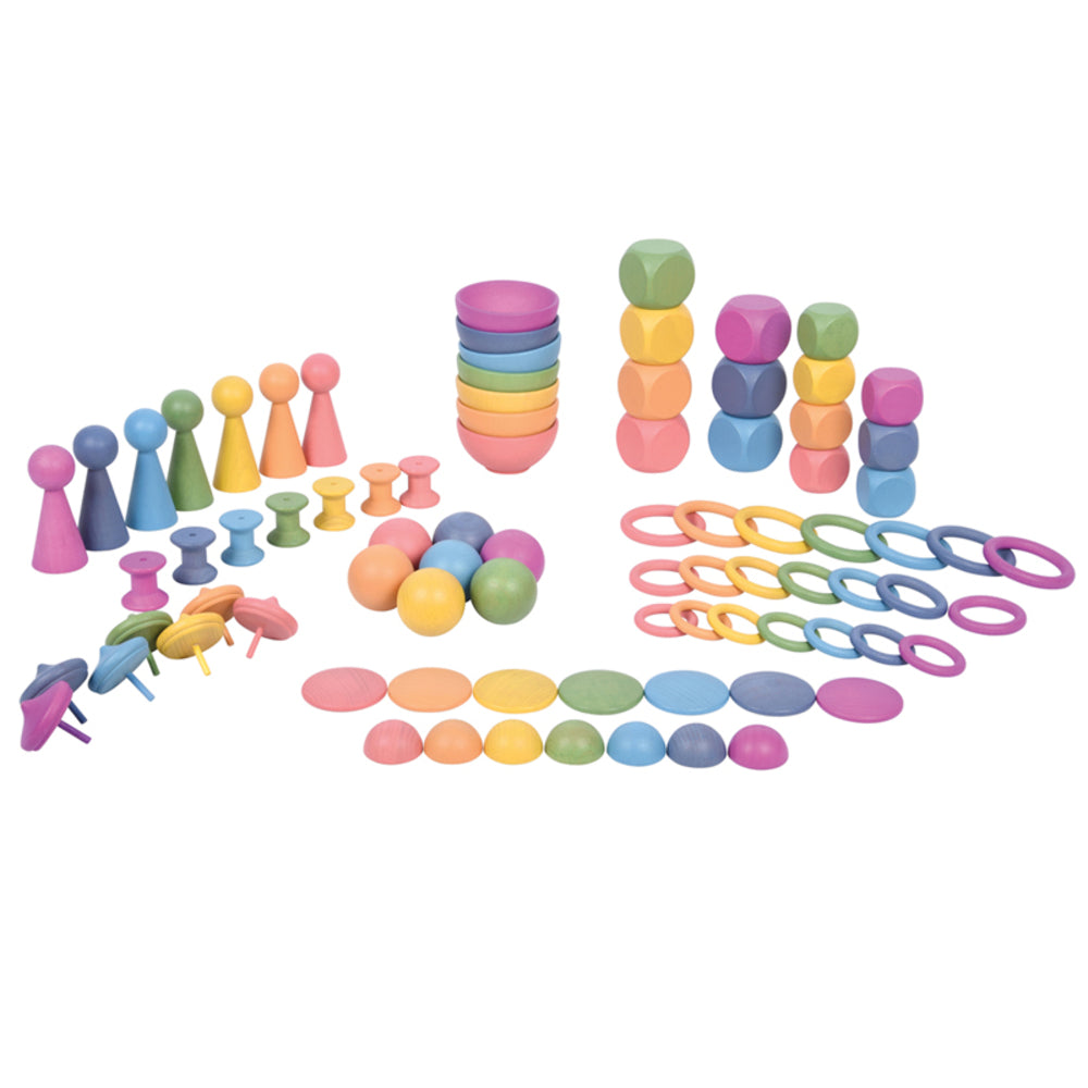 Learning Advantage CTU73979 Rainbow Wooden Super Set 84-Piece Educational Toy Image 1