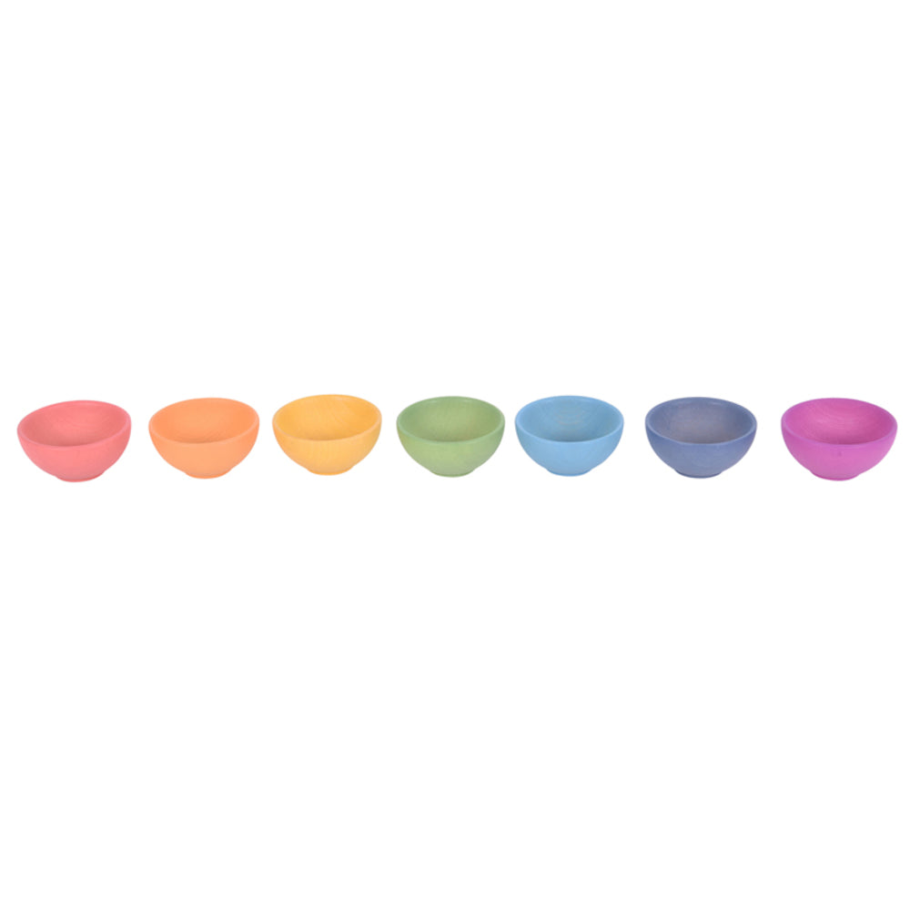 Learning Advantage CTU73983 Rainbow Wooden Bowls Set of 7 Colors Image 1