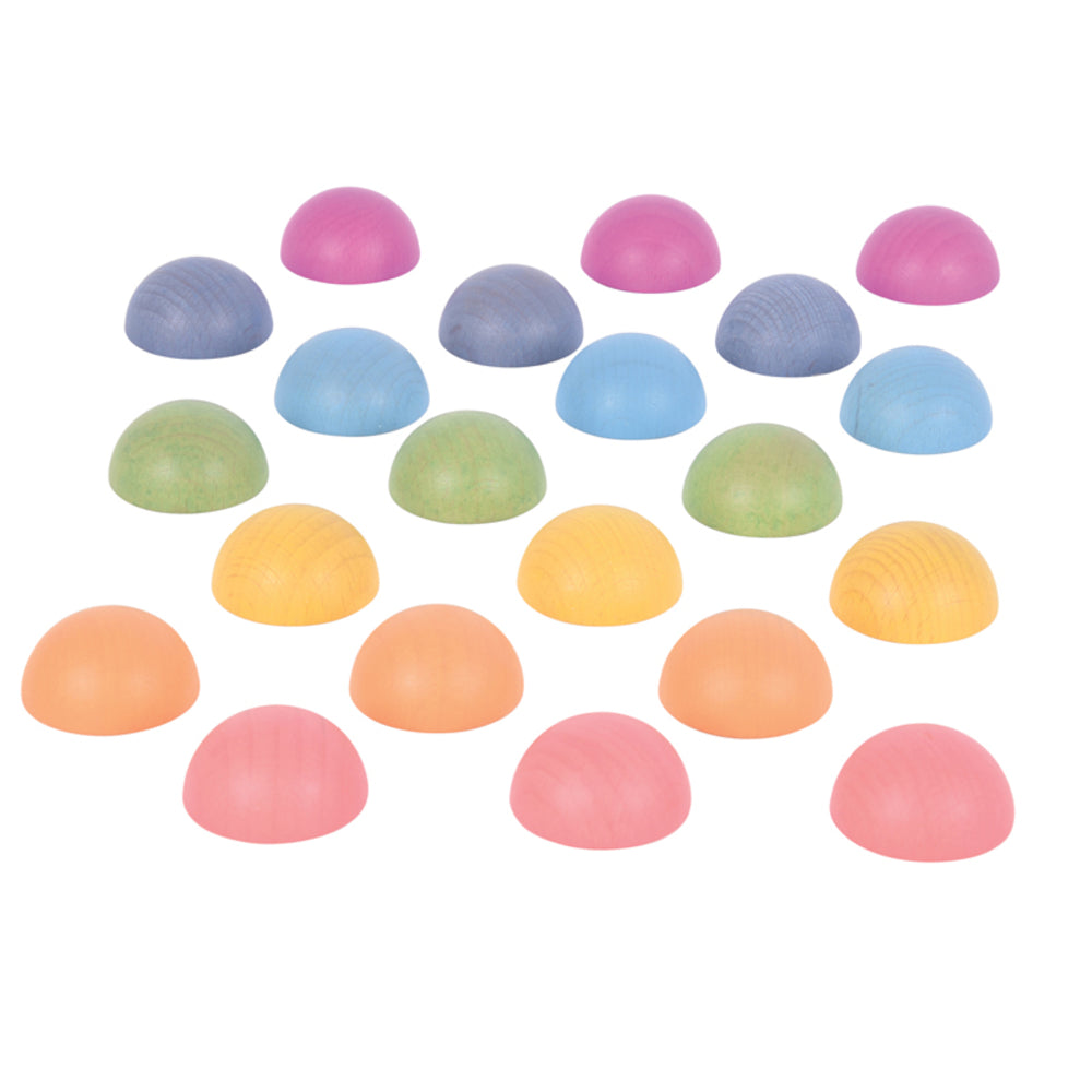 Learning Advantage CTU73985 Rainbow Wooden Semispheres 21-Piece Set - Montessori Learning Toy Image 1