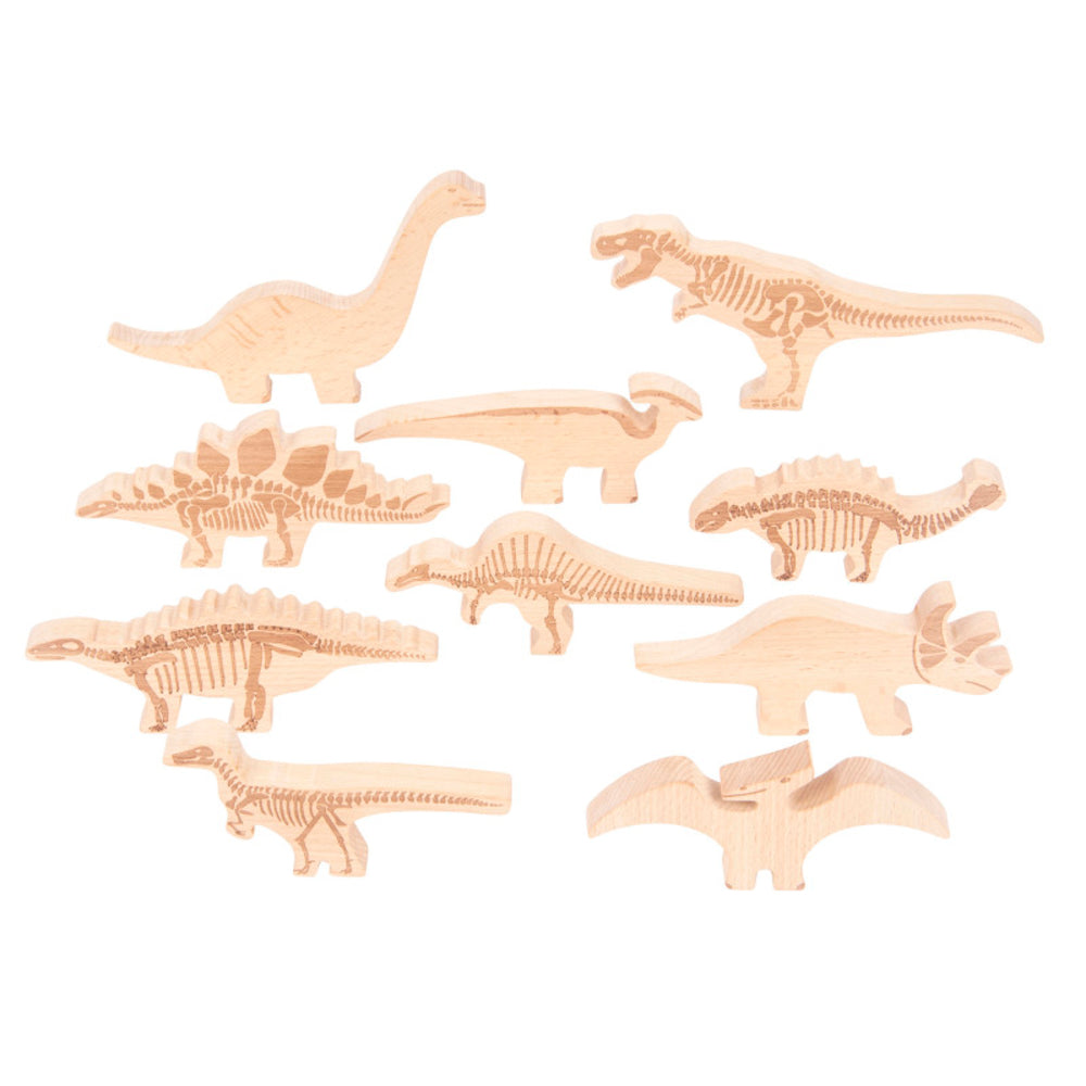 Learning Advantage CTU74061 Dinosaur Wooden Blocks with Skeleton Illustrations Image 1