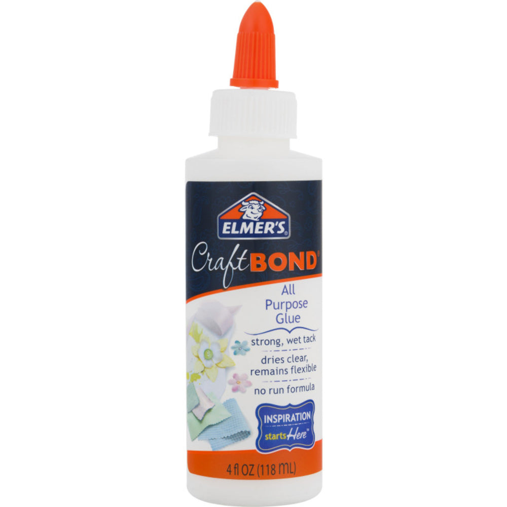 Newell Brands ELME420C Craft Bond All Purpose Glue 4oz - Clear-Drying Formula Image 1