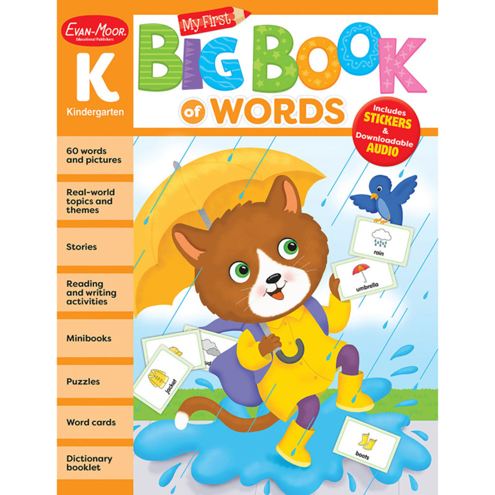 Evan-Moor EMC3102 Kindergarten Big Book Of Words - Vocabulary Building & Reading Skills Image 1