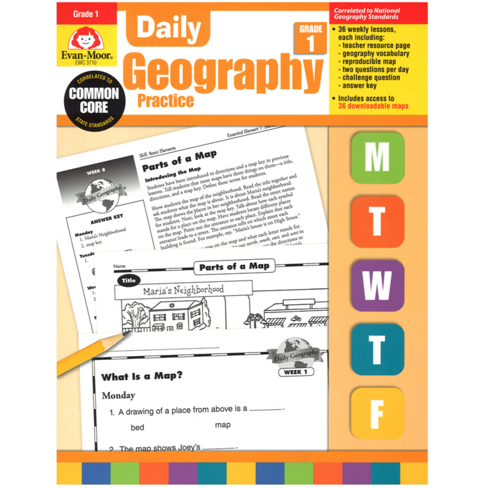 Evan-Moor EMC3710 Grade 1 Daily Geography Practice Book Image 1