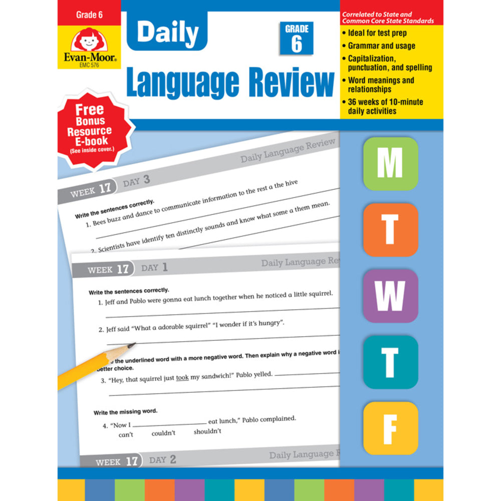 Evan-Moor EMC576 Daily Language Review Grade 6 Teacher's Edition Image 1