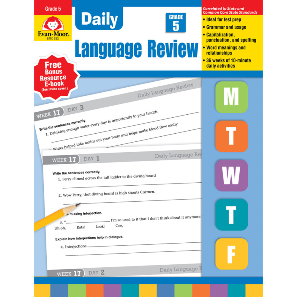 Evan-Moor EMC583 Grade 5 Daily Language Review Teacher's Edition Image 1