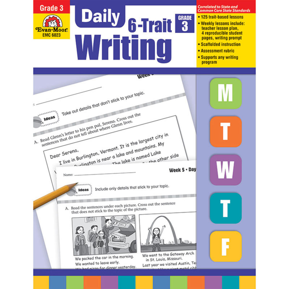 Evan-Moor EMC6023 Daily 6-Trait Writing Book Grade 3 - Teacher's Edition Image 1