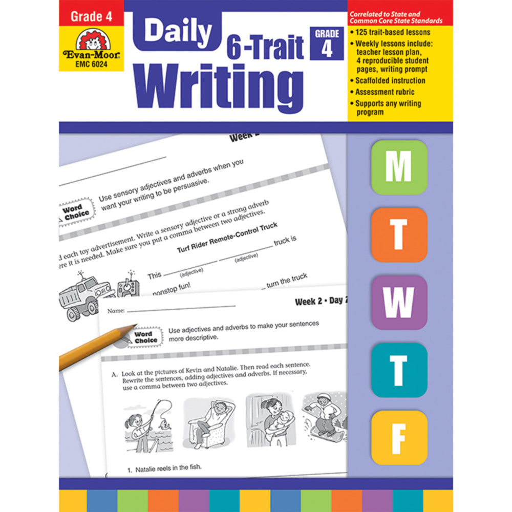 Evan-Moor EMC6024 Daily 6-Trait Writing Grade 4 Book Image 1
